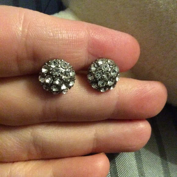 Silver tone Rhinestone Earrings - Picture 2 of 4
